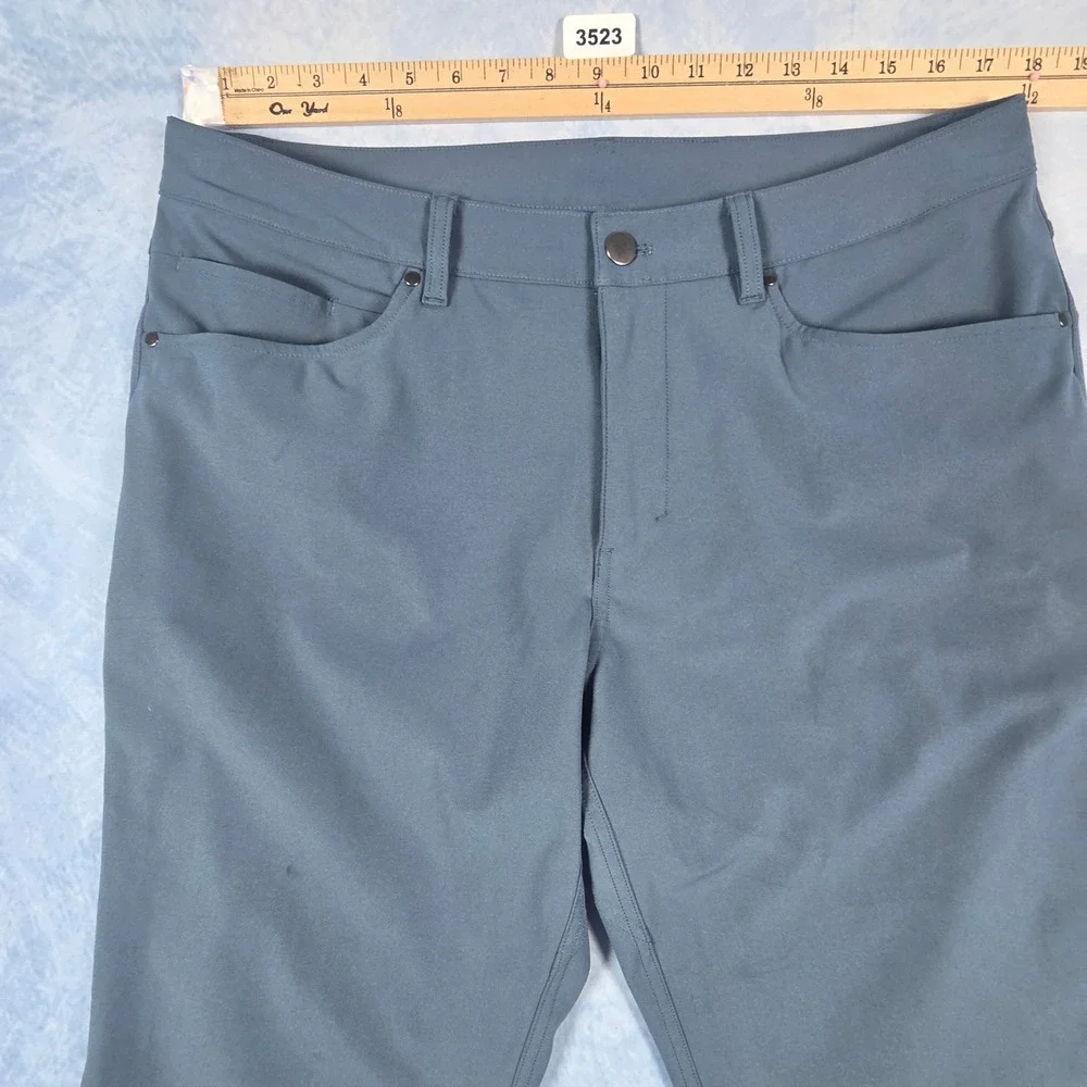 Lululemon ABC Pant Slim Fit Warpstreme Slate Blue Grey Mens 35x28 Five Pocket